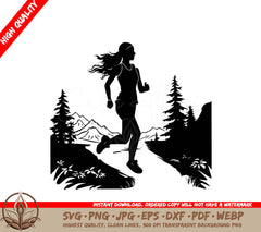 Trail Runner - Digital Design File (SVG, PNG, JPG, AI, PDF, DXF, EPS, WebP)