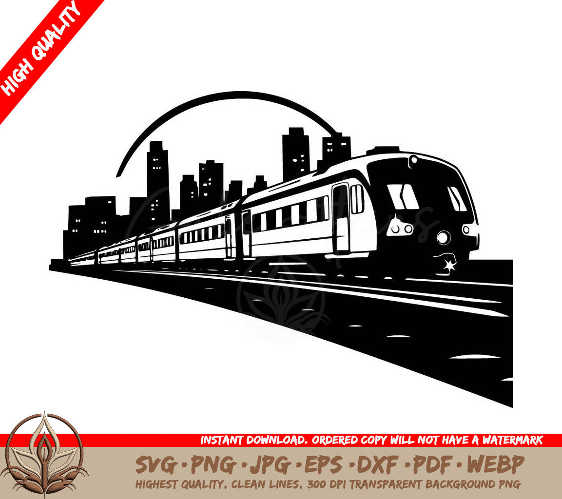 Train Journey Digital Artwork in SVG, PNG, JPG, AI, PDF, DXF, EPS WebP Formats