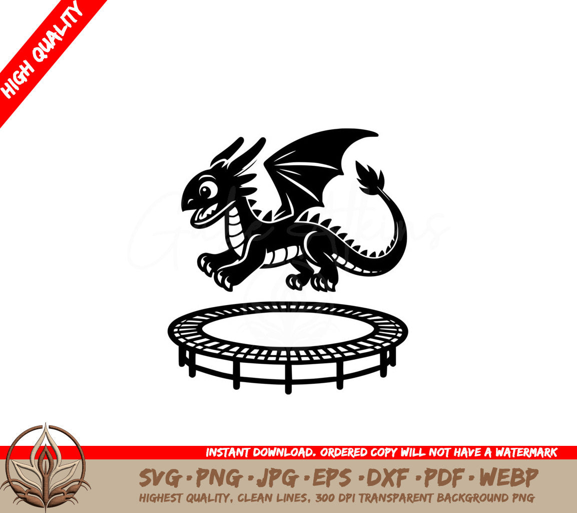 Trampoline Dragon Fun SVG
