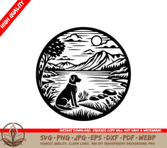 Tranquil Lake View - Digital Download (SVG, PNG, JPG, AI, PDF, DXF, EPS, WebP)