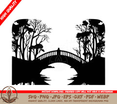 Tranquil Walkway Digital Design File (SVG, PNG, JPG, AI, PDF, DXF, EPS, WebP)