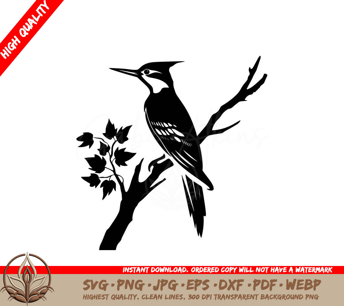 Tree-dwelling Woodpecker Digital Design in Multiple File Formats