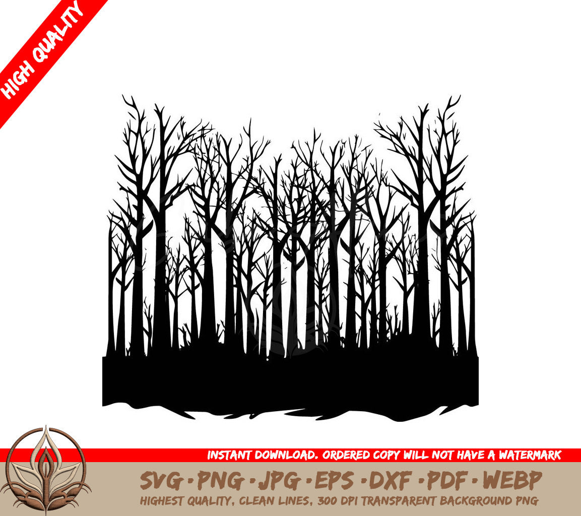 Tree Thicket Digital Design in SVG, PNG, JPG, AI, PDF, DXF, EPS WebP Formats