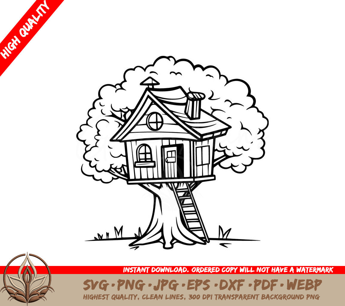 Treehouse Haven Digital Design File (SVG, PNG, JPG, AI, PDF, DXF, EPS, WebP)