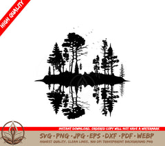 Treeline Tranquility: Digital Design File (SVG, PNG, JPG, AI, PDF, DXF, EPS, WebP)