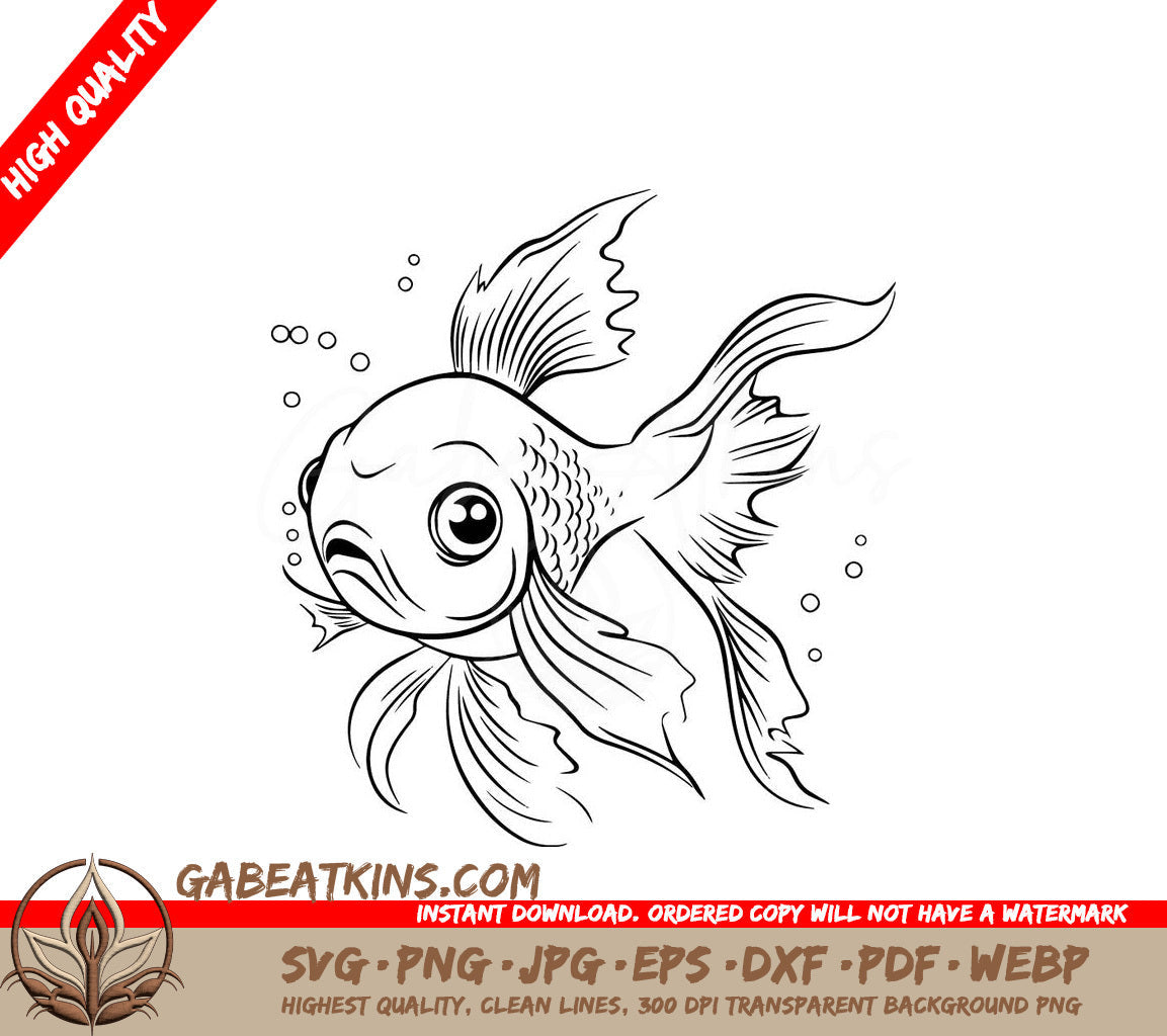 A Fish With Bubbles Around It SVG - Tropical Fishy SVG