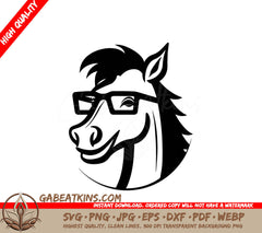 A Horse Wearing Glasses SVG - Trotting Tales Stories from the World of Horse Laughter SVG