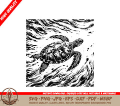Turtle Water Dance SVG PNG JPG AI PDF DXF EPS and WebP Digital Download