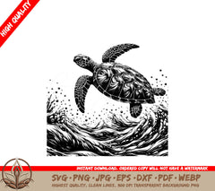 Turtle Wave SVG Cut File Download