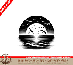 Twilight Bird Journey SVG