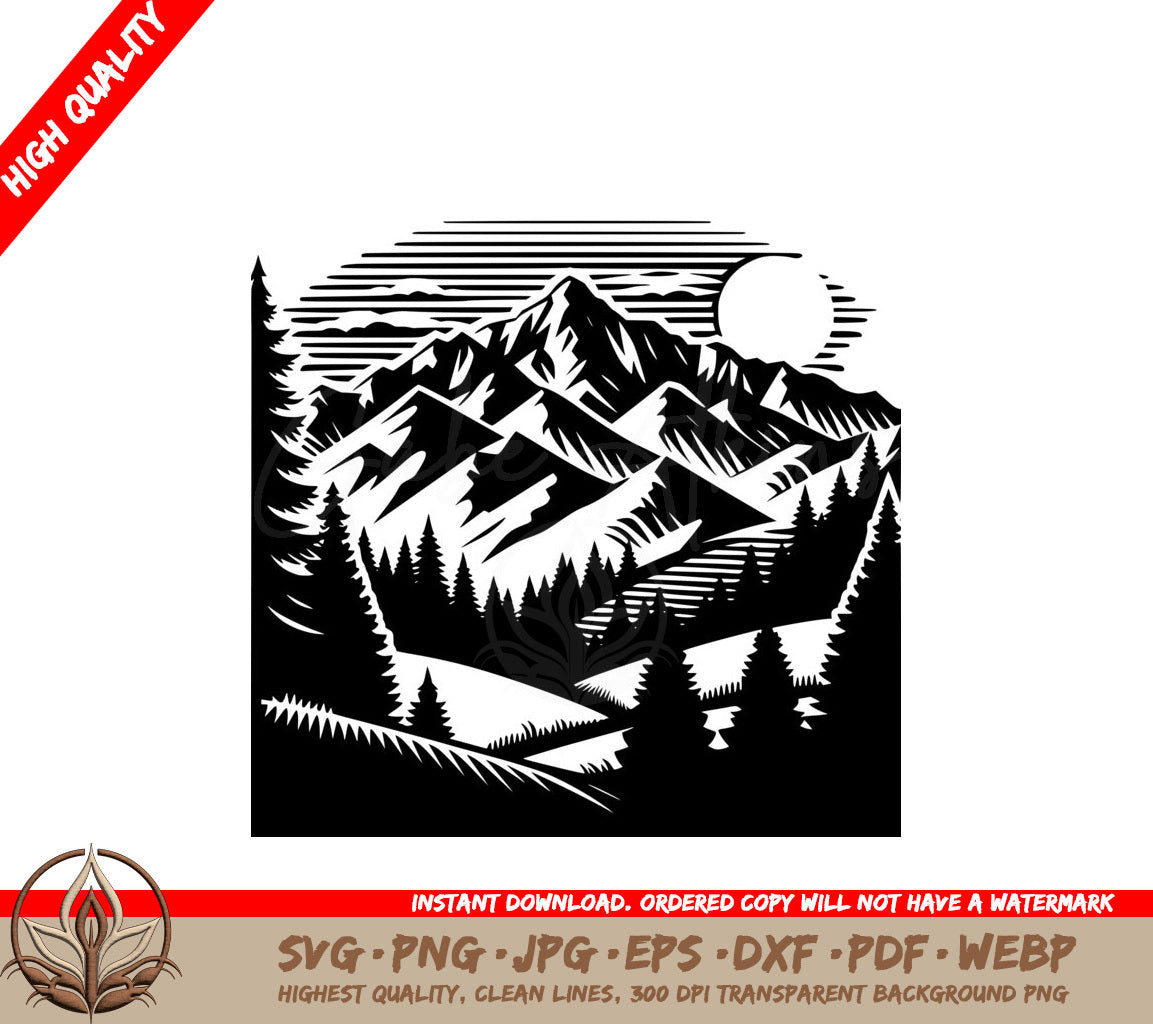 Twilight Mountain Escape SVG