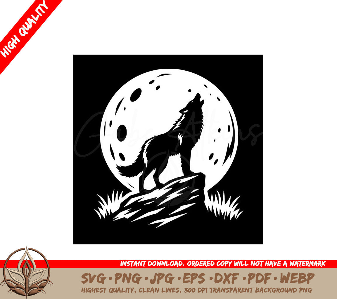 Twilight Wolf Song SVG PNG JPG AI PDF DXF EPS WebP Digital Download