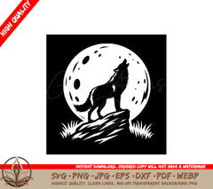 Twilight Wolf Song SVG PNG JPG AI PDF DXF EPS WebP Digital Download