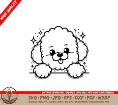 Twinkling Poodle Peeking SVG