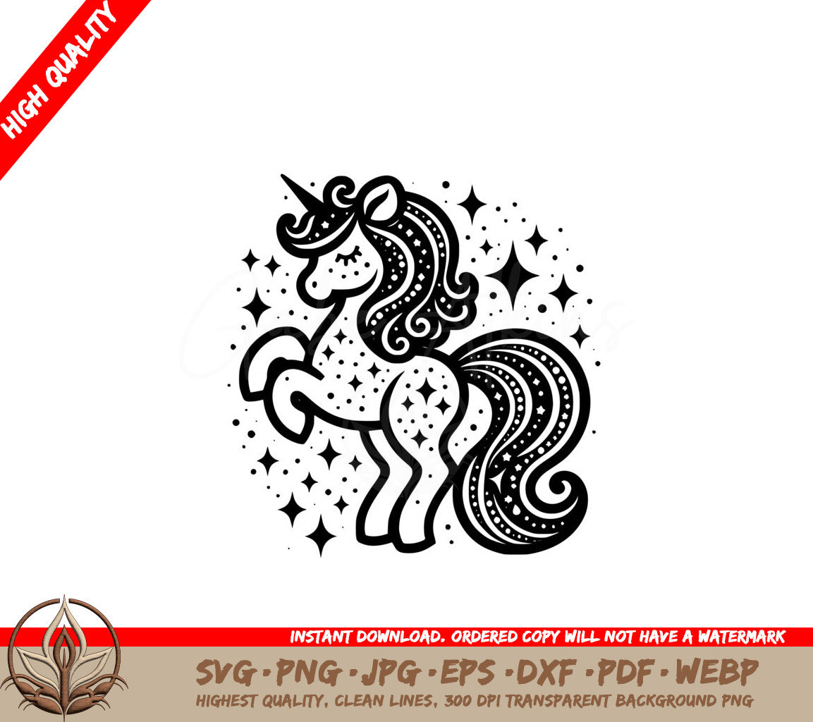 Twinkling Unicorn Fantasy SVG