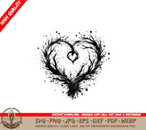 Twisted Branch Heart SVG Cut File
