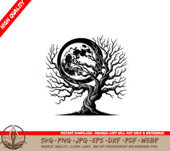 Twisted Moon Guardian SVG PNG JPG AI PDF DXF EPS WebP Digital Download
