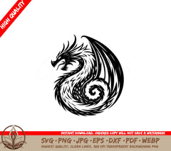Twisting Dragon Flight SVG Cut File Digital Download