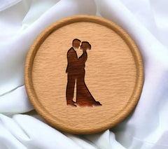 A Silhouette Of A Bride And Groom Kissing SVG - Tying the Knot SVG