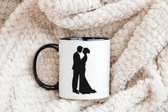 A Silhouette Of A Bride And Groom Kissing SVG - Tying the Knot SVG