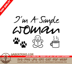 Gingerbread Man & Coffee SVG - Simple Woman Design SVG