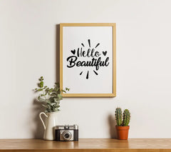 Hello Beautiful SVG - Typography Heart Design Design SVG