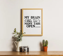 My Brain Has Too Many Tabs Open SVG - Typography T-Shirt Design SVG