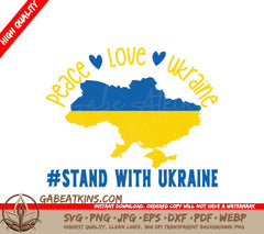 Peace Love Ukraine SVG - Stand With Ukraine SVG