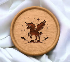 Unicorn with Wings SVG - Flying Night Sky Vector Illustration SVG