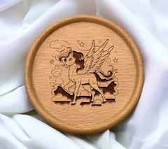 Pegasus in Clouds & Stars SVG - Coloring Book Illustration SVG