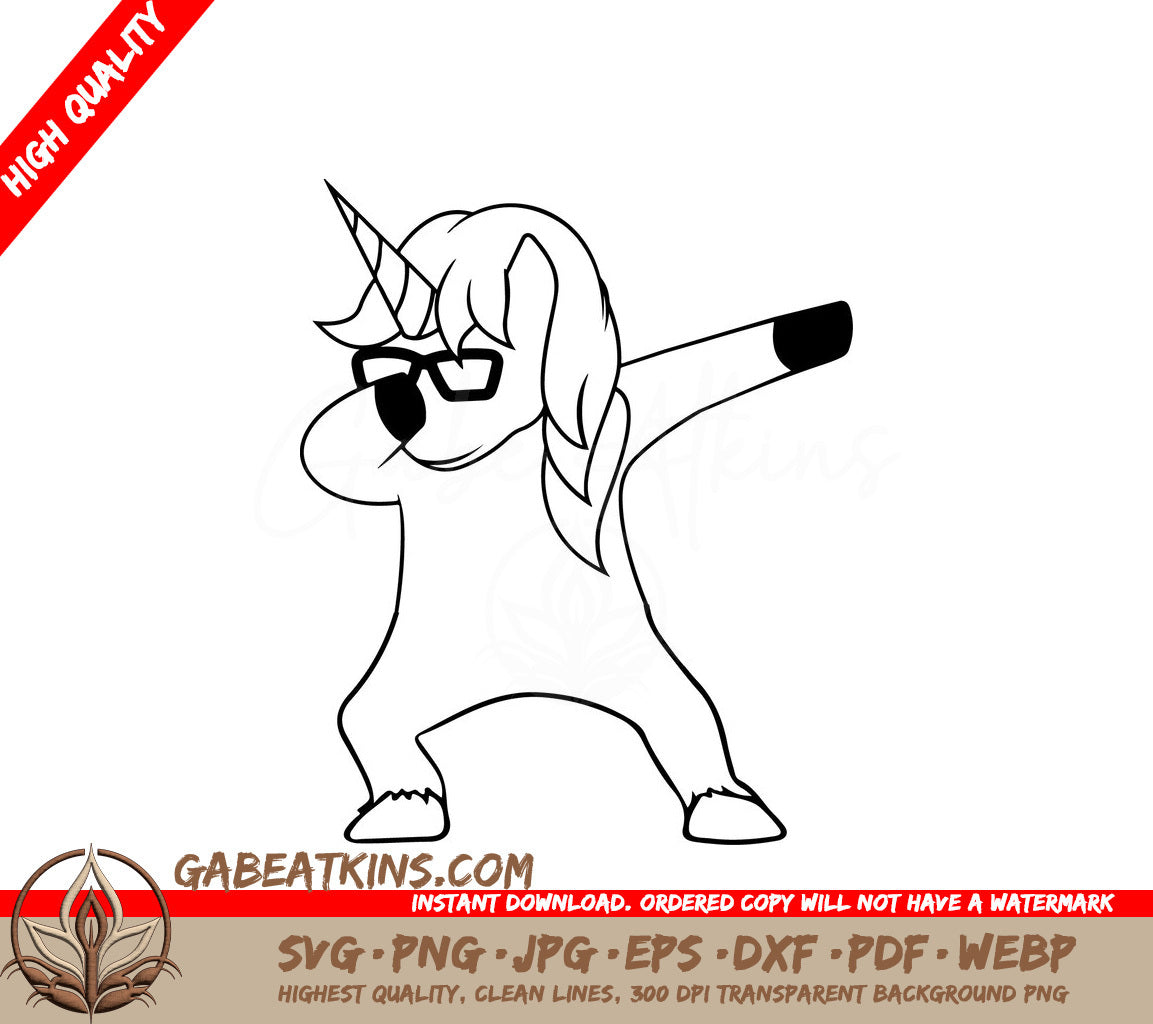 Unicorn Wearing Glasses SVG Design SVG