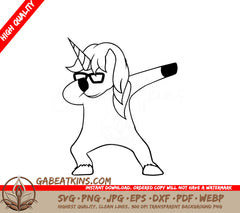Unicorn Wearing Glasses SVG Design SVG