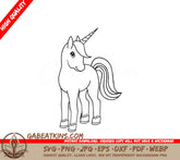 Unicorn with Rainbow Tail SVG Design SVG