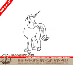 Unicorn with Rainbow Tail SVG Design SVG