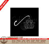 Luxury Cat Monogram Design Design - Letter C SVG Template SVG