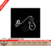 Luxury Cat Letter O Monogram Design SVG - White Cat & String Design SVG
