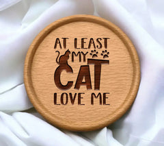 Valentines Day Cat SVG - At Least My Cat Loves Me SVG