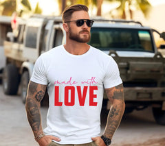 Red Made With Love Sign SVG for Valentines Day T-Shirt Design SVG