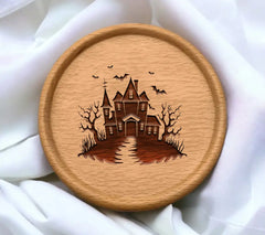 Haunted House with Bats SVG - Vector Illustration SVG