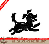 Black Dog Running Silhouette SVG - Vector Clipart SVG