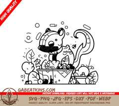 Cute Squirrel & Cats Autumn Table -  SVG SVG