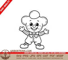 Cute Clown SVG - Hand Drawn Illustration for Toddlers SVG