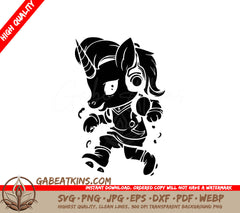 Cute Unicorn Boxer SVG - Cartoon Style Vector Illustration SVG