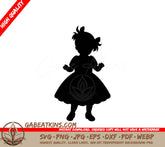Little Girl Dress Silhouette SVG -  Vector Clipart SVG