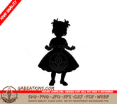Little Girl Silhouette SVG - Dress,  Vector Graphic SVG