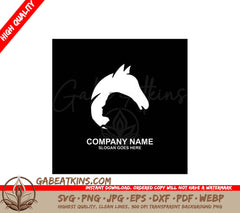 A Silhouette Of A Woman And A Horse On A Black Background SVG - Vector Logo Illustration Horse Lovers SVG