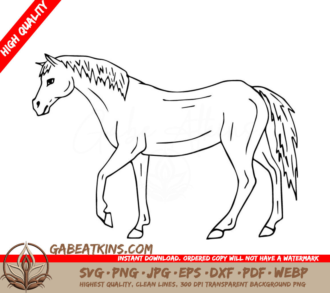 A Horse On A White Background SVG - Vector hand drawn horse SVG
