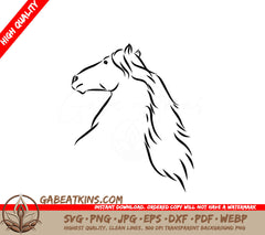 A Horses Head SVG - Vector silhouette of a horse_ beautiful horse vector sketch illustration SVG