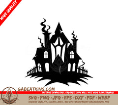 Haunted House with Smoke SVG -  Vector Illustration SVG