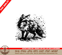 Vibrant Abstract Fox SVG PNG JPG AI PDF DXF EPS and WebP Digital Download